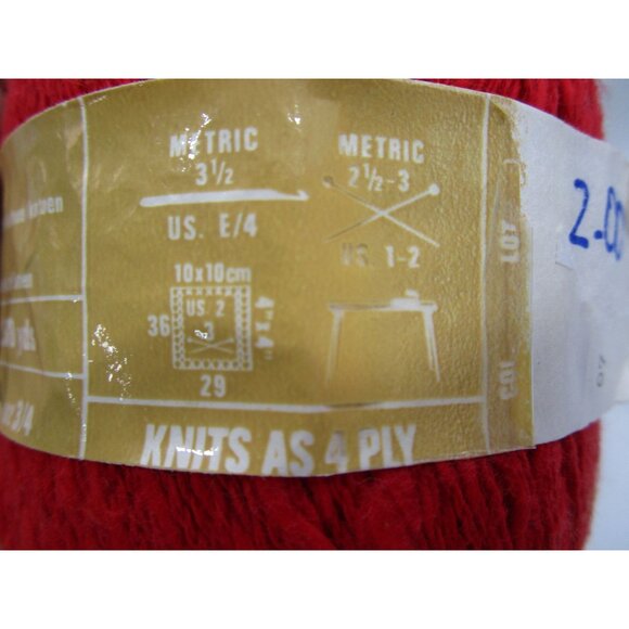 Pinguoin Red Cotton Linen Yarn 50g 135m 150yds 4 Ply Machine Washable - Picture 3 of 11